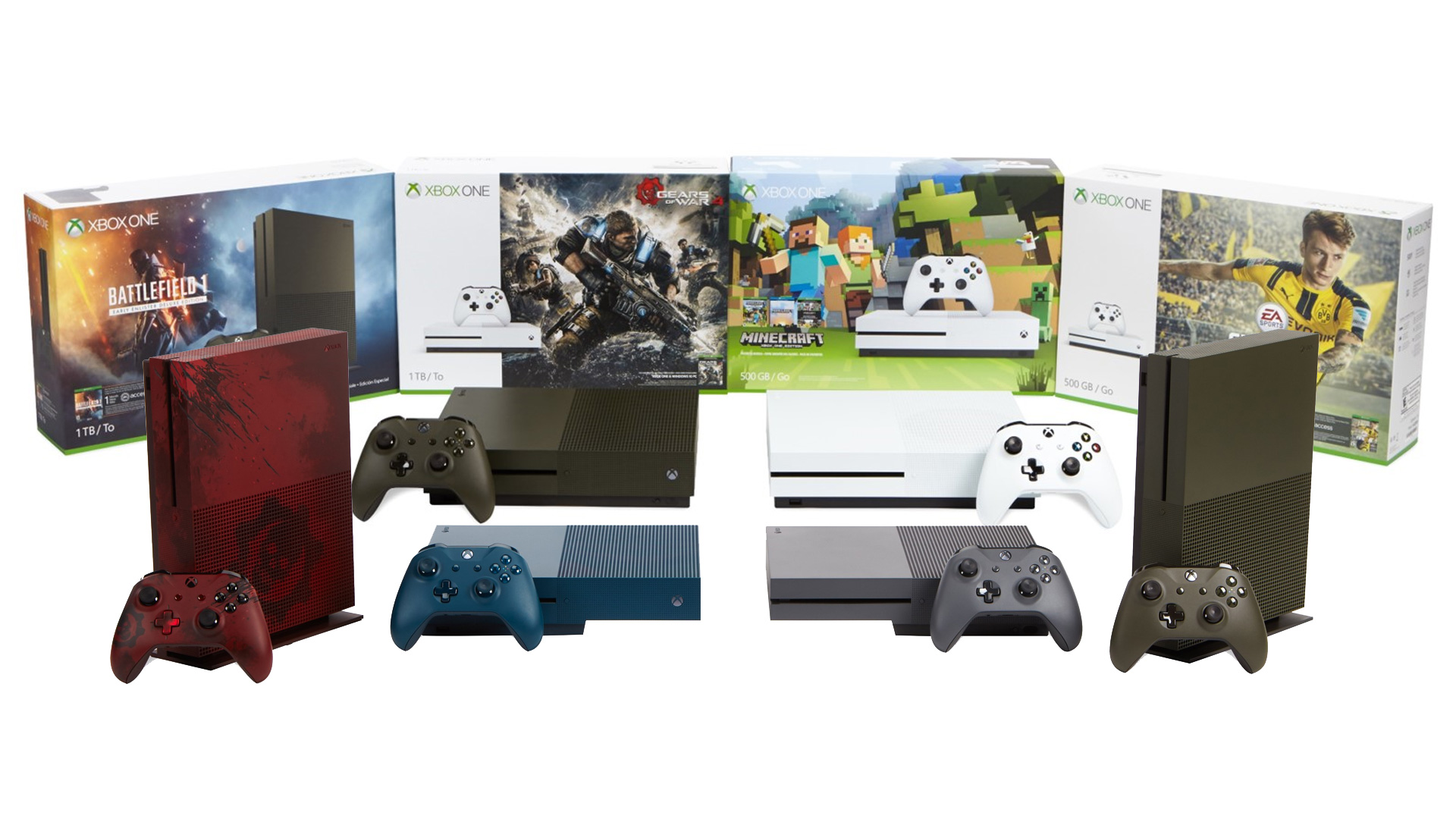 Xbox One Holiday Gift Guide 2016 bundles featuring all the Xbox One S Models Christmas 2016