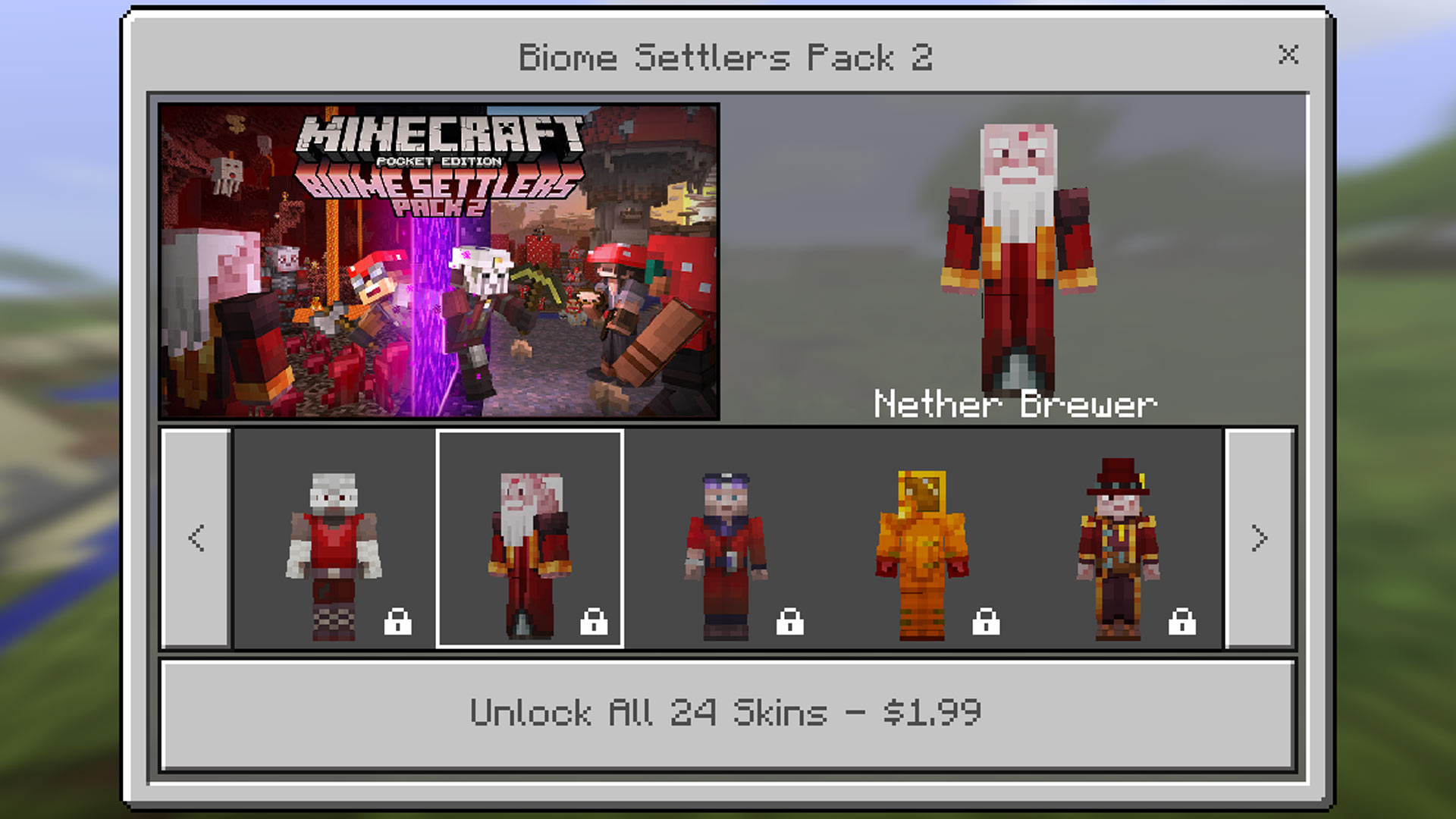 Minecraft Pocket Edition: Biome Settlers Skin Pack 2
