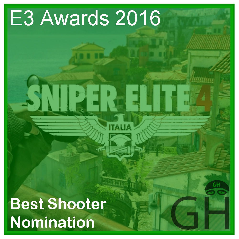 E3 Award Best Shooter Nomination Sniper Elite 4